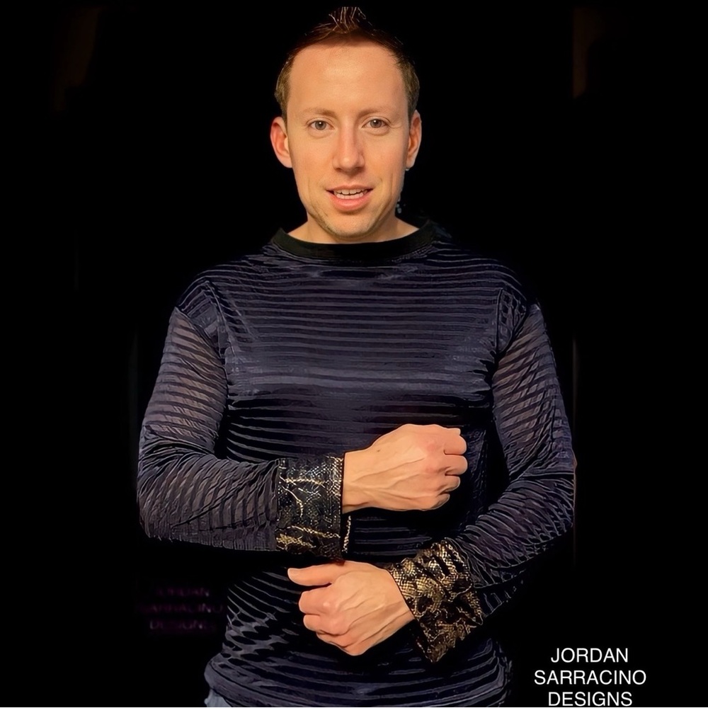 JordanSarracinoDesigns Blue&Gold Striped Knit Sweater
